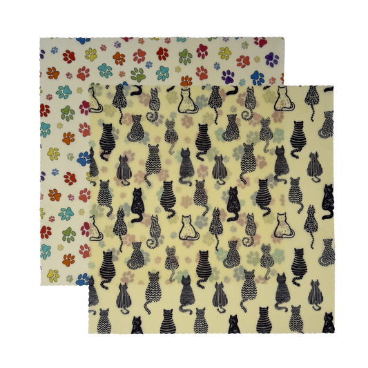 Cats & Paw Prints - Large  -  2 Pack